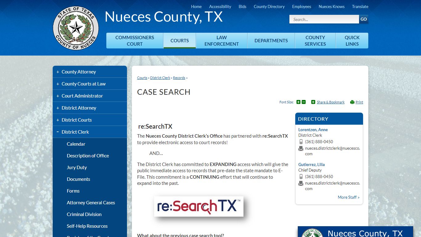 Case Search | Nueces County, TX