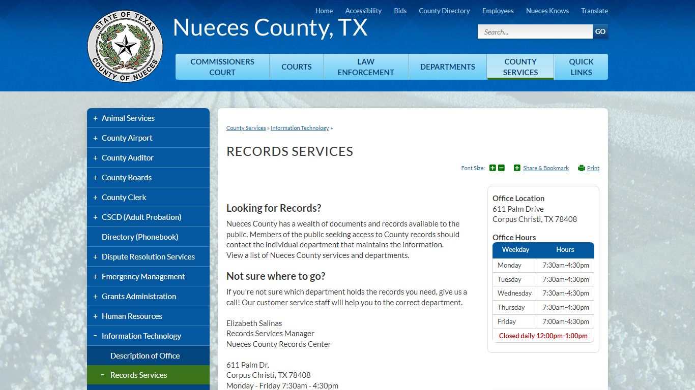 Records Services | Nueces County, TX